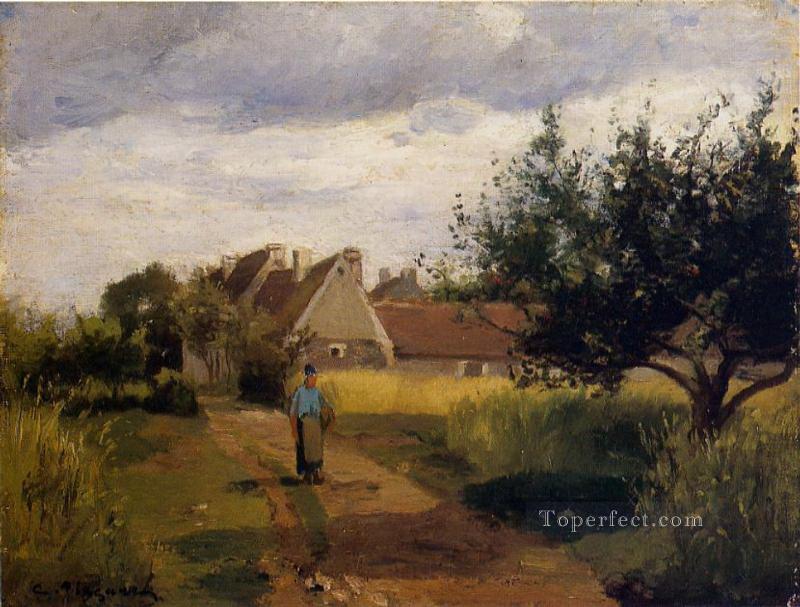 entering a village Camille Pissarro Oil Paintings